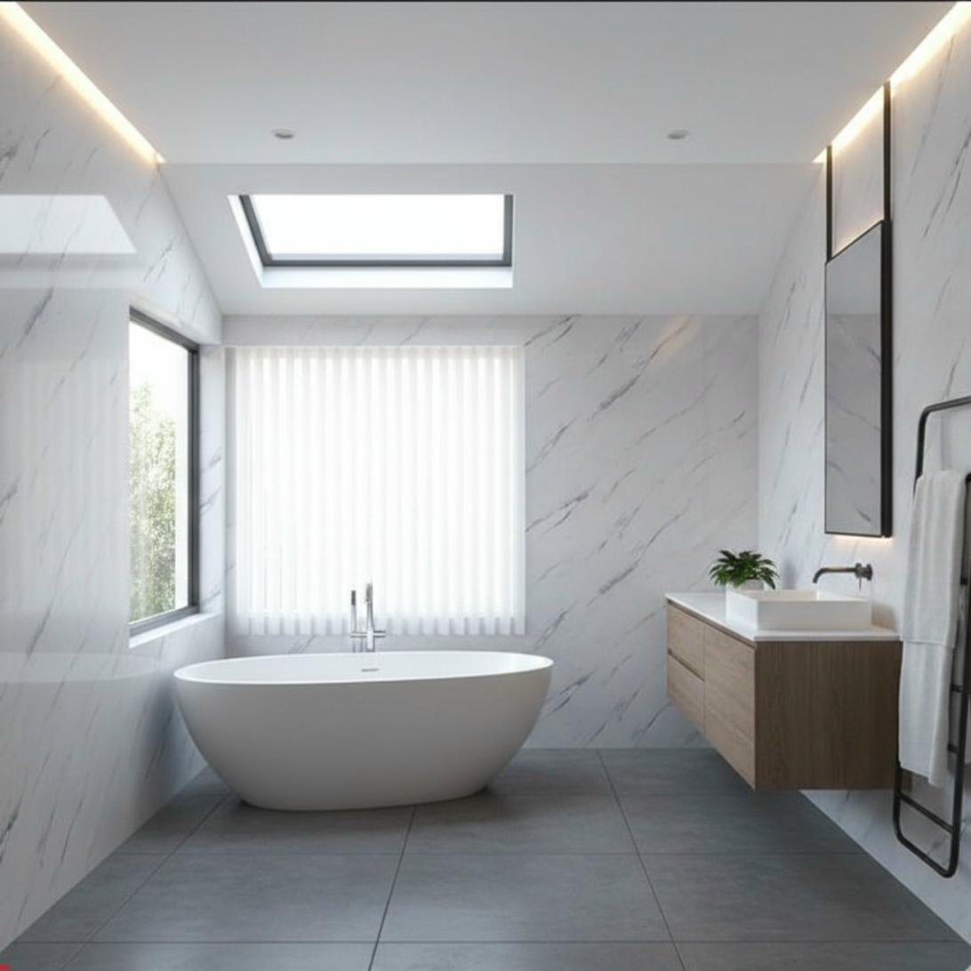 Carrara marble PVC full bathroom