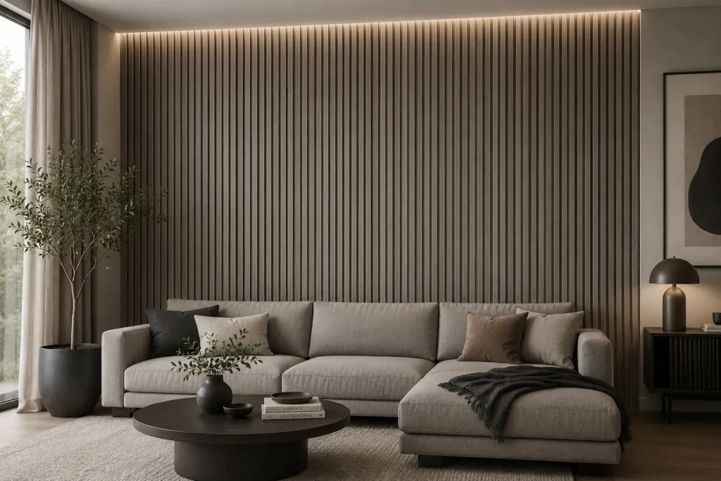Grey Oak acoustic slat wall panel
