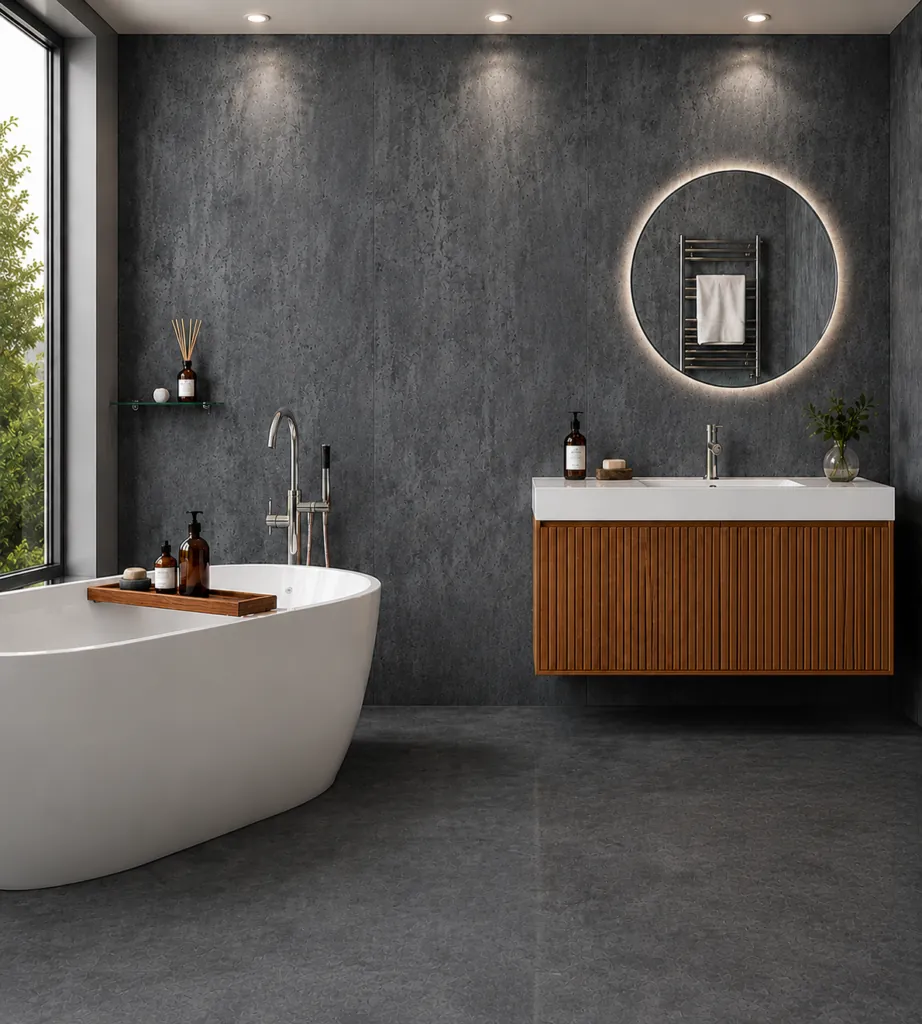 Dark Concrete Grey PVC panel 10mm