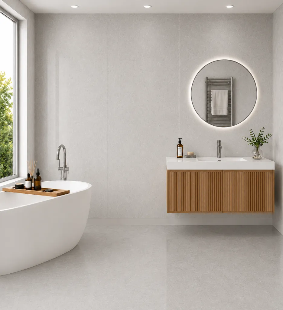 White Concrete Grey PVC panel 10mm