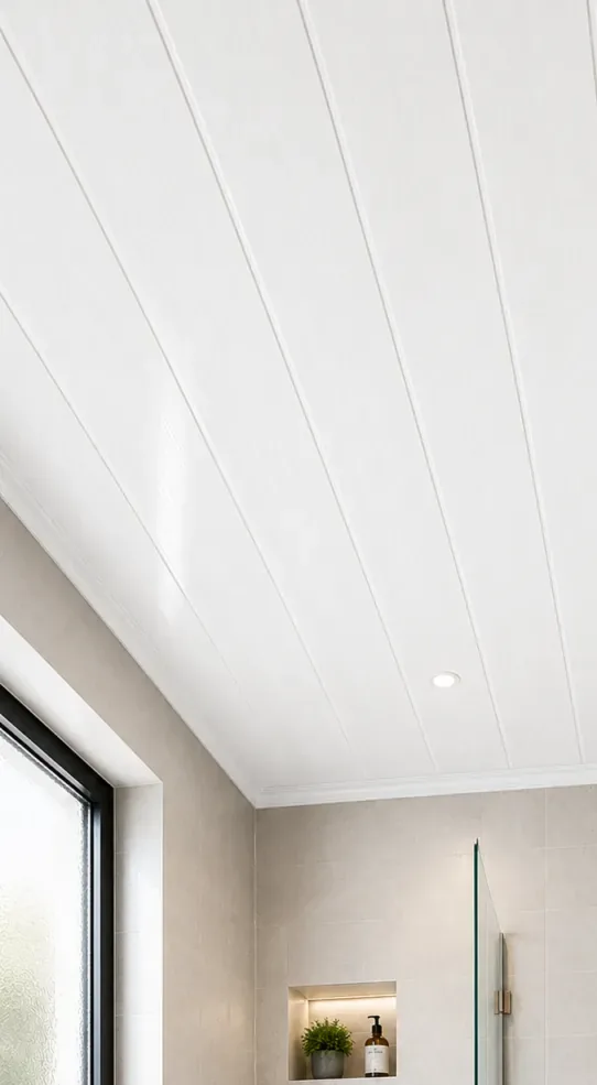 White Wood Effect ceiling/wall PVC panel 8mm